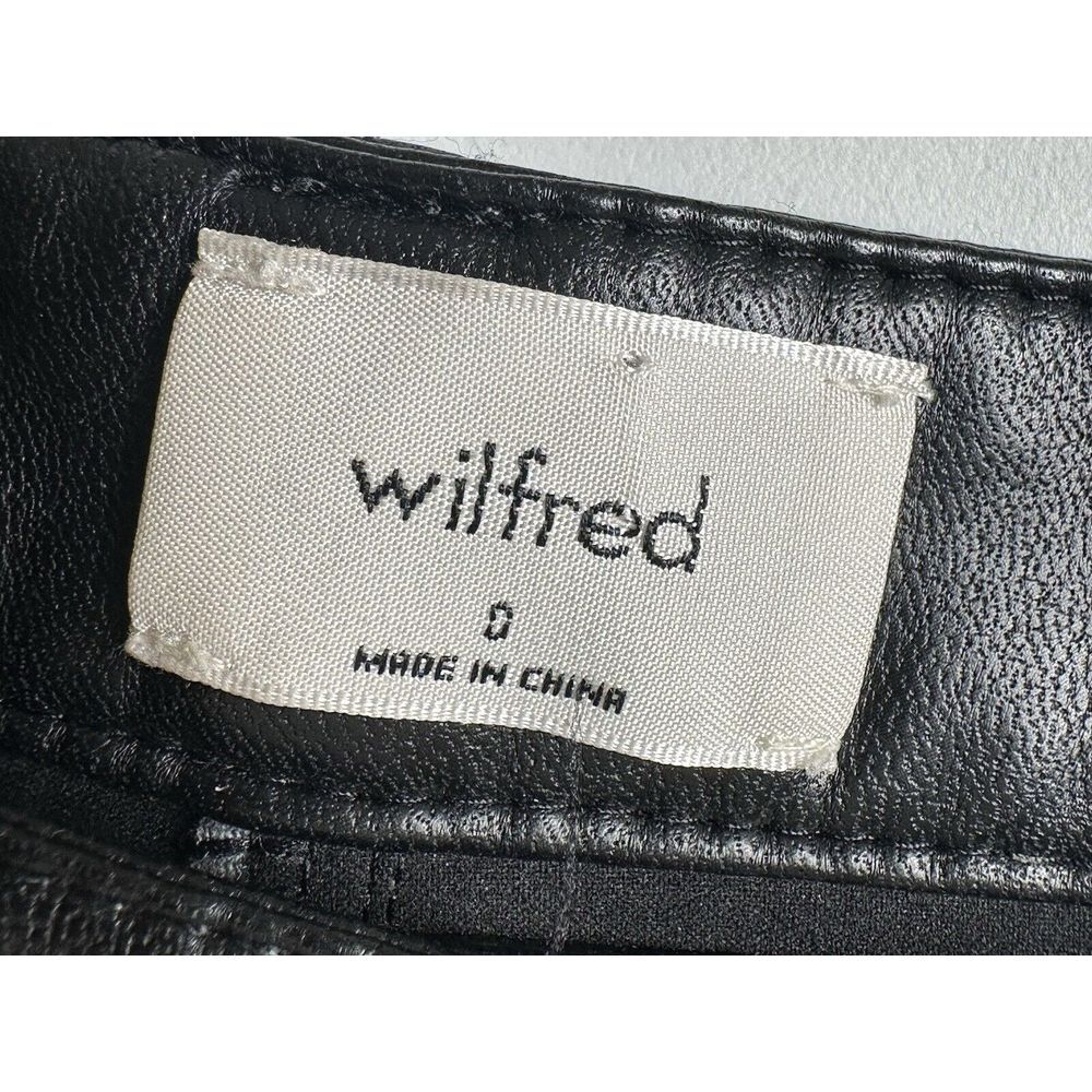 Aritzia Wilfred Womens Faux Leather Straight Leg Pants Size 0 Black High‎ Rise - Picture 13 of 16